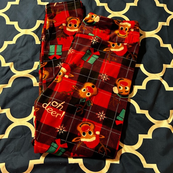 Like New Plush Reindeer Leggings xl juniors - Picture 2 of 4